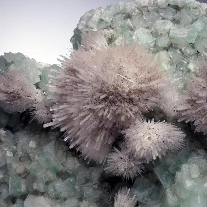 Mesolite on Green Apophyllite - Image 6