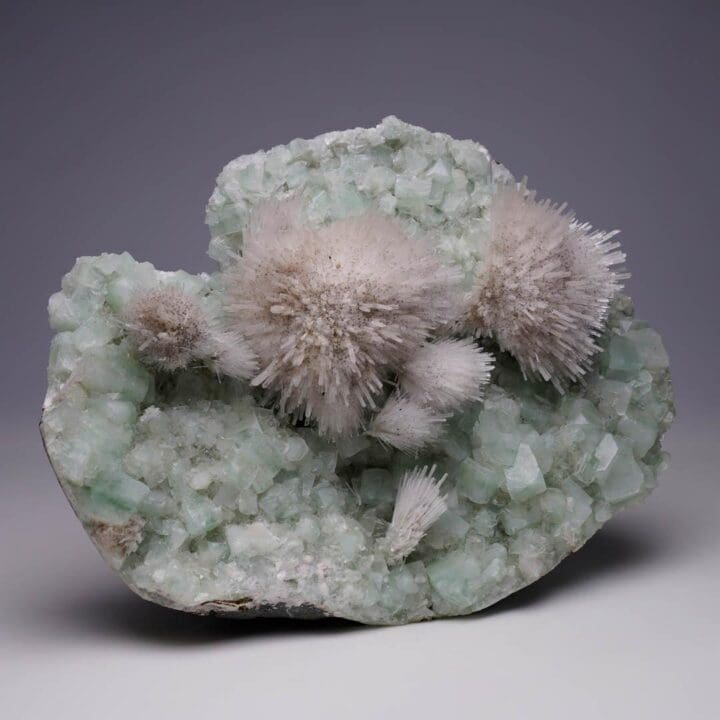 Mesolite on Green Apophyllite - Image 3