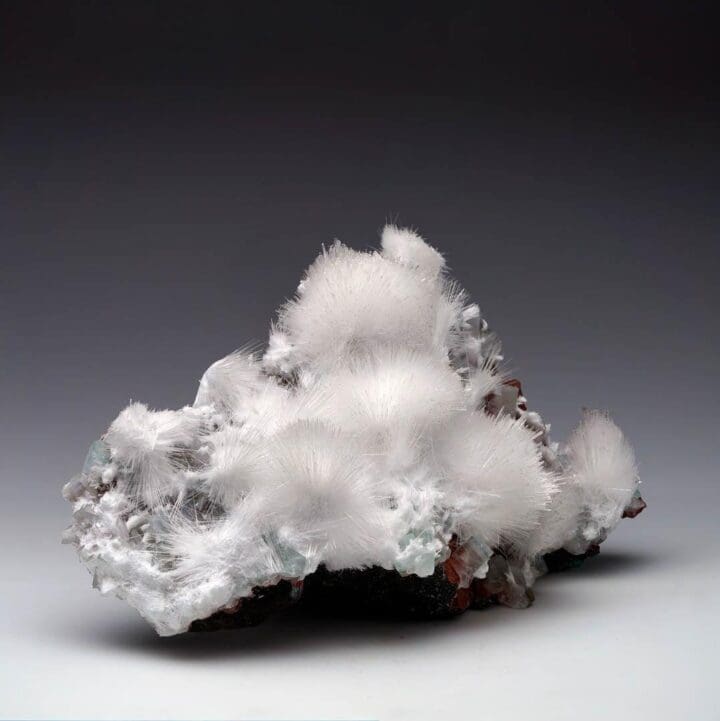 Mesolite and Apophyllite on Red Heulandite - Image 2