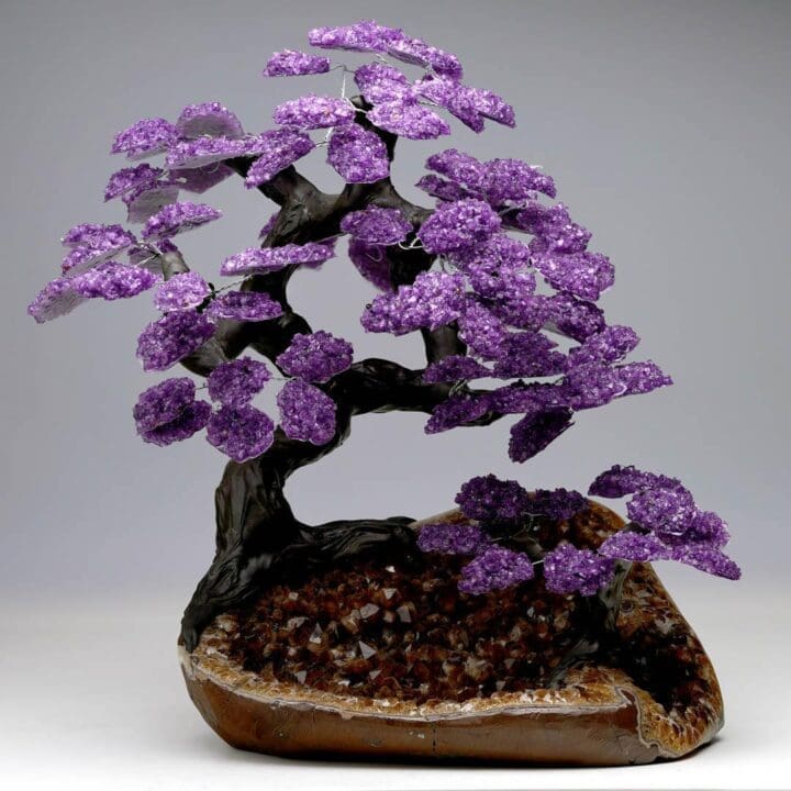 Large Amethyst Gem Tree With Citrine Cluster Base // 20.2 Lb.