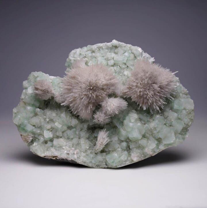 Mesolite on Green Apophyllite - Image 2