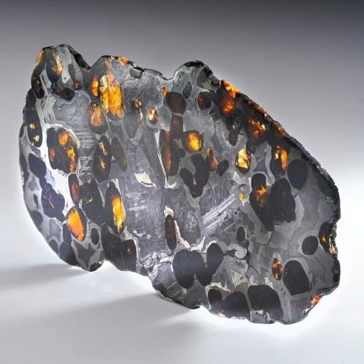 45.25 Gram Seymchan Pallasite Meteorite Slice