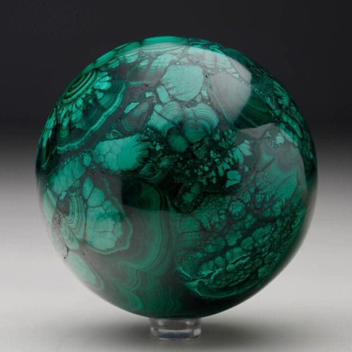 Hand-Polished Solid 3.5" Diameter Malachite Sphere // Ver. III - Image 4