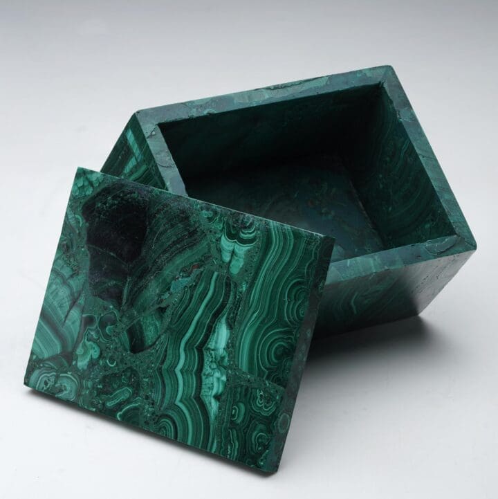 Hand-Carved Malachite Decorative Box II - Image 5