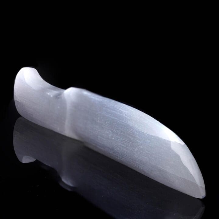 Hand-Carved Decorative Selenite Blade // Polished Satin Spar from Morocco