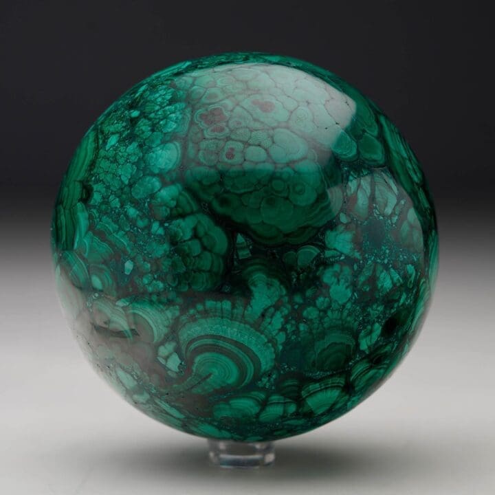Hand-Polished Solid 3.5" Diameter Malachite Sphere // Ver. I - Image 3