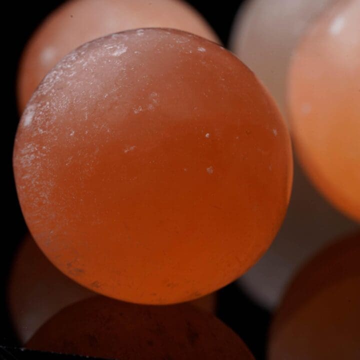 Hand-Carved Orange Selenite Sphere From Morocco - Image 4