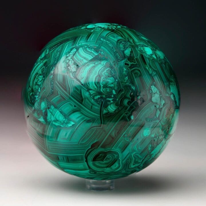Hand-Polished Solid 3.5" Diameter Malachite Sphere // Ver. V - Image 4