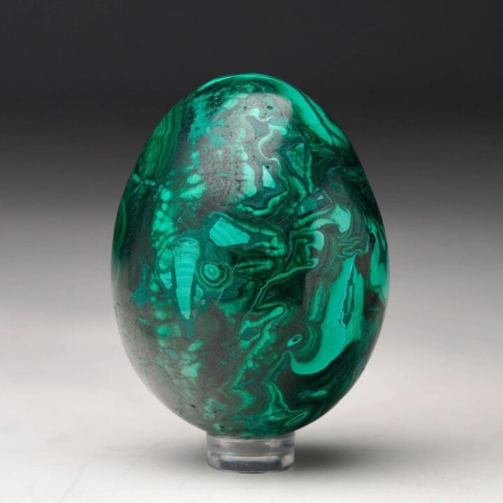 Hand-Polished Malachite Egg - Image 2