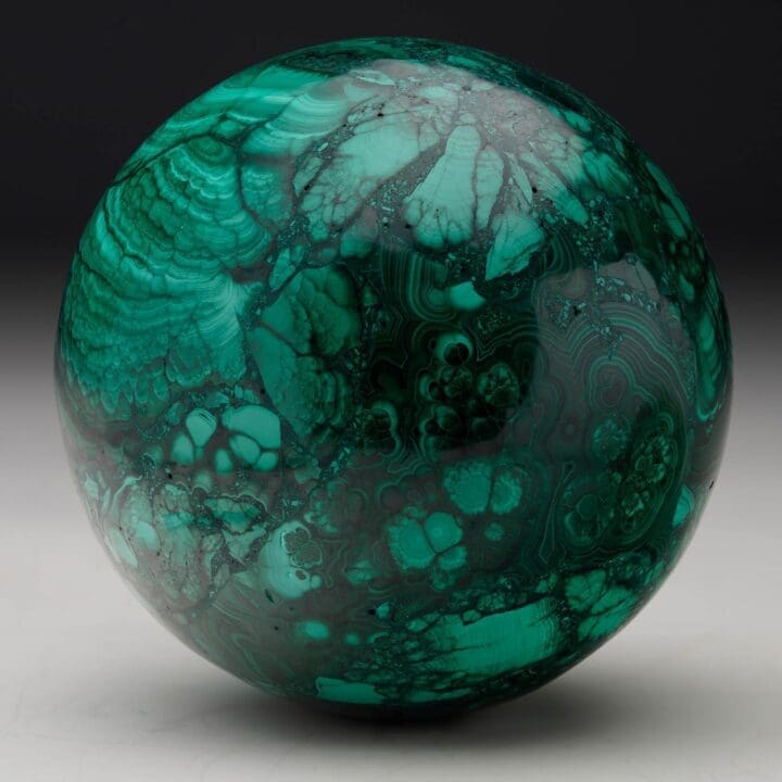 Hand-Polished Solid 3.5" Diameter Malachite Sphere // Ver. II - Image 2