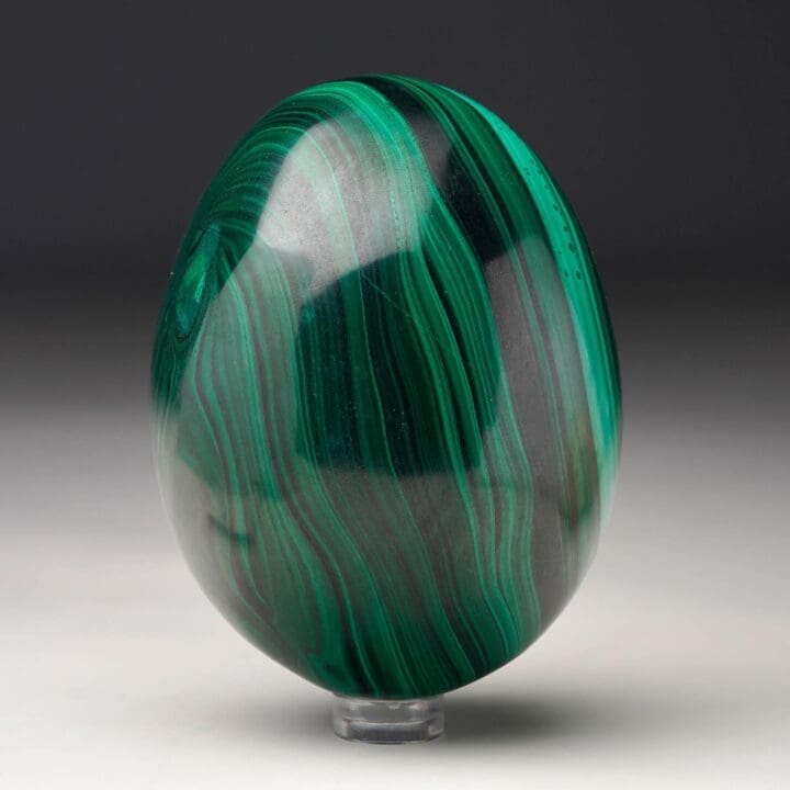 Large Hand-Polished Malachite Egg - Image 3