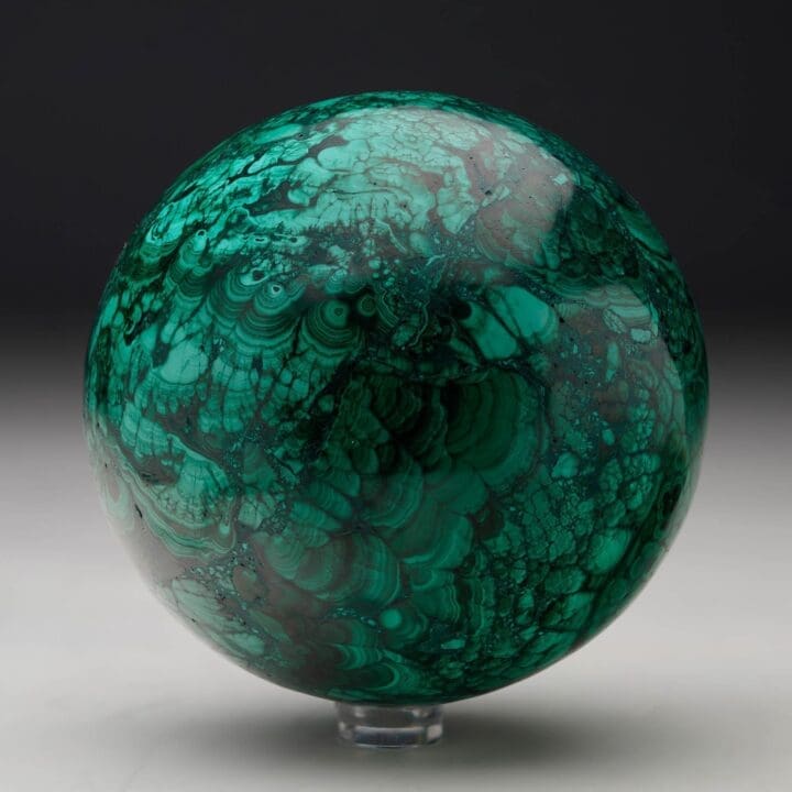 Hand-Polished Solid 3.5" Diameter Malachite Sphere // Ver. I - Image 5
