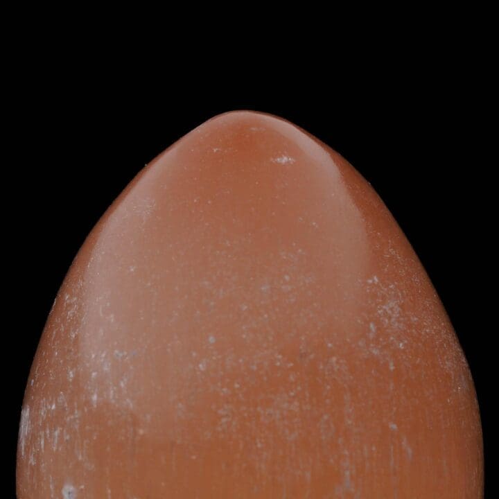 Hand-Carved Orange Selenite Egg From Morocco - Image 2
