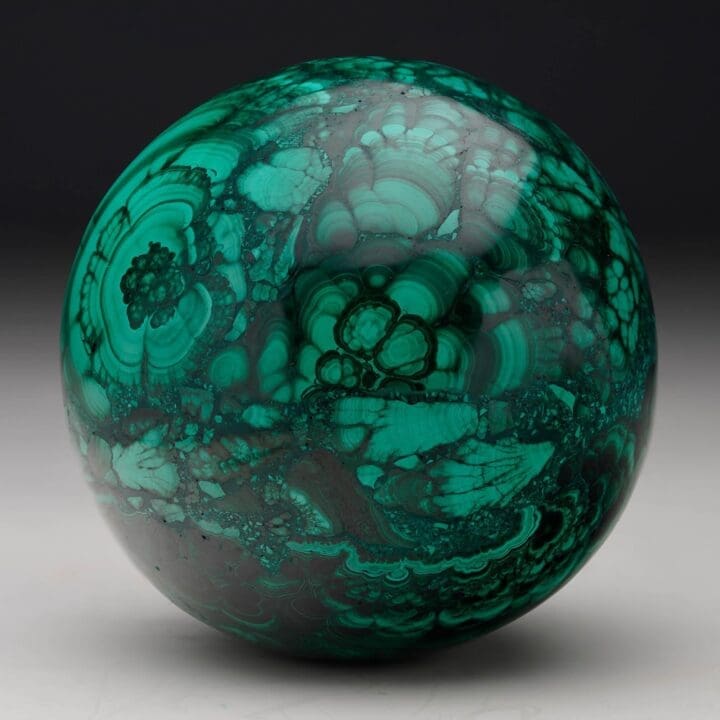 Hand-Polished Solid 3" Diameter Malachite Sphere - Image 4