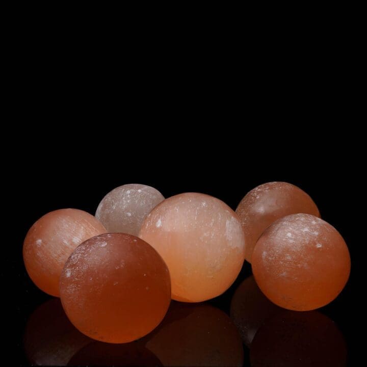 Hand-Carved Orange Selenite Sphere From Morocco
