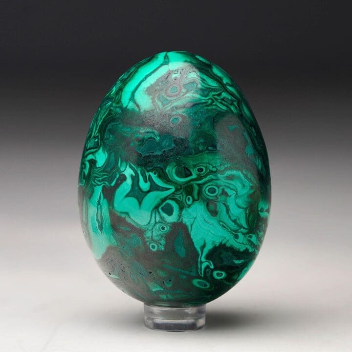 Hand-Polished Malachite Egg - Image 3