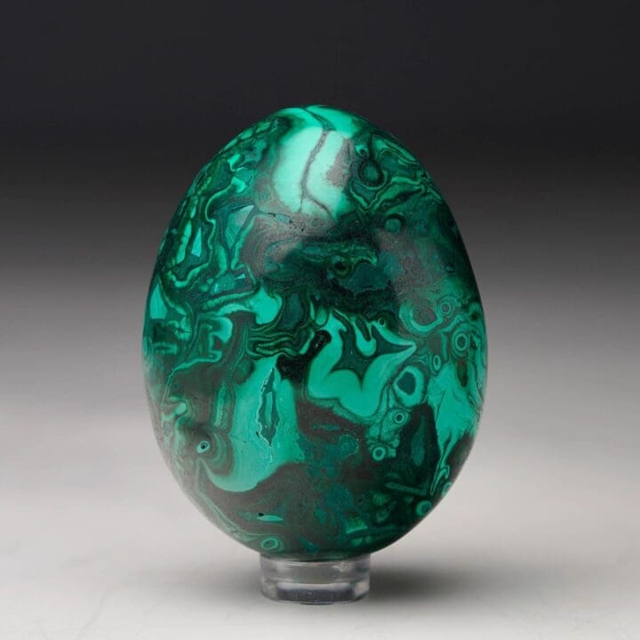 Hand-Polished Malachite Egg