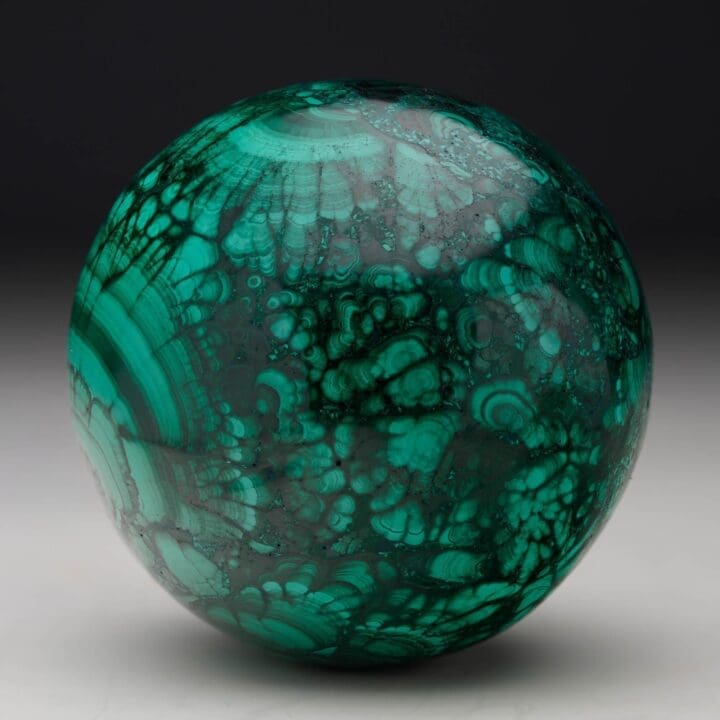 Hand-Polished Solid 3" Diameter Malachite Sphere - Image 5