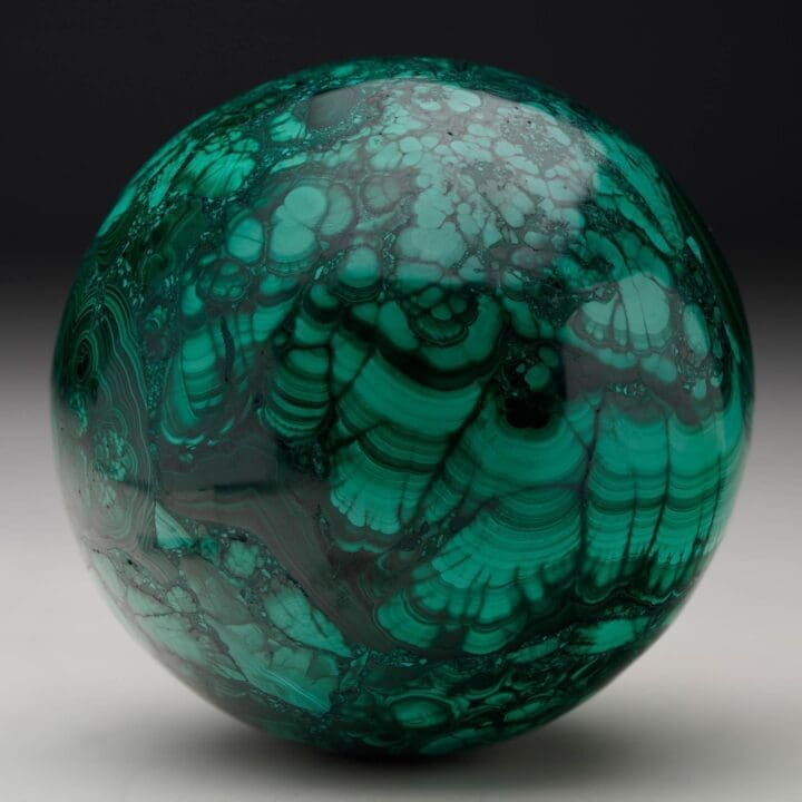 Hand-Polished Solid 3.5" Diameter Malachite Sphere // Ver. II - Image 5