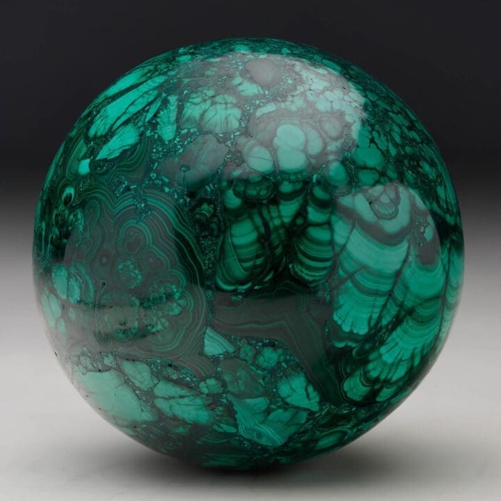 Hand-Polished Solid 3.5" Diameter Malachite Sphere // Ver. II - Image 3