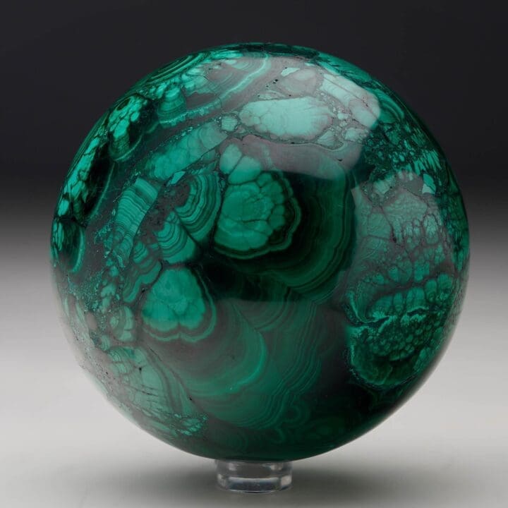 Hand-Polished Solid 3.5" Diameter Malachite Sphere // Ver. III - Image 2