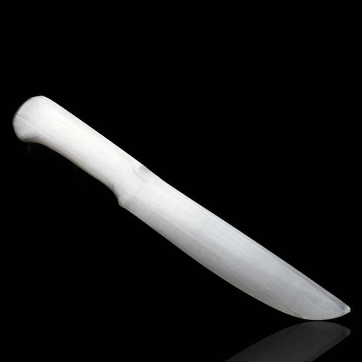Hand-Carved Decorative Selenite Blade // Polished Satin Spar from Morocco - Image 2