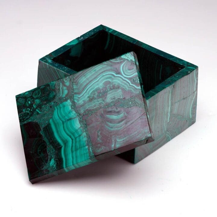 Hand-Carved Malachite Trinket Box