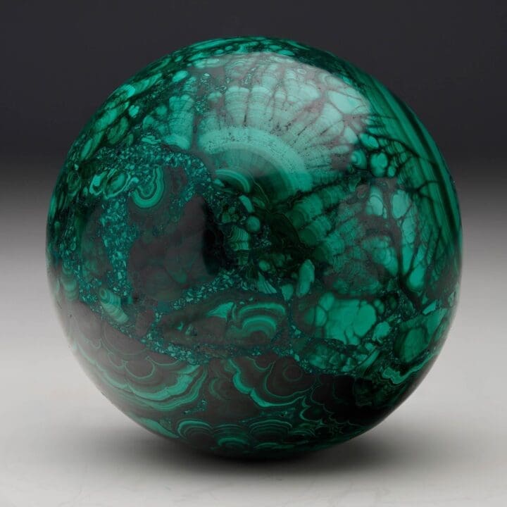 Hand-Polished Solid 3" Diameter Malachite Sphere