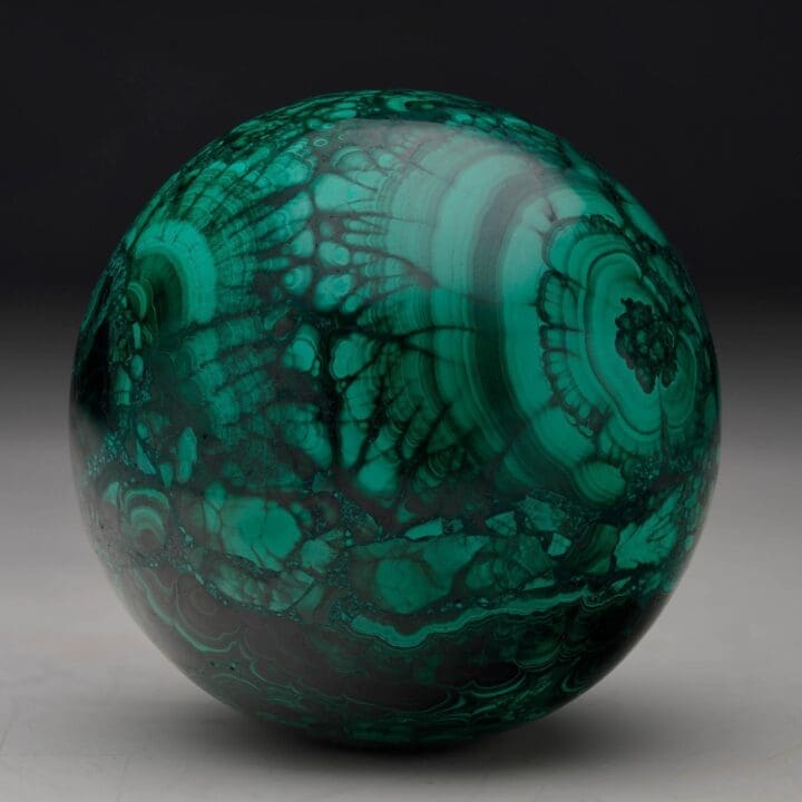 Hand-Polished Solid 3" Diameter Malachite Sphere - Image 2