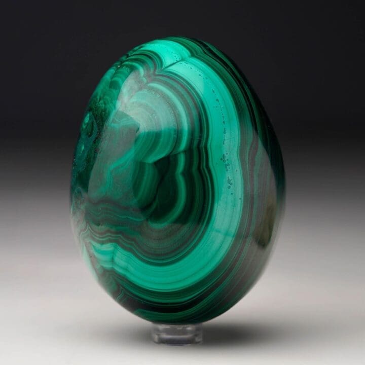 Large Hand-Polished Malachite Egg - Image 5