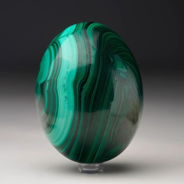 Large Hand-Polished Malachite Egg - Image 4