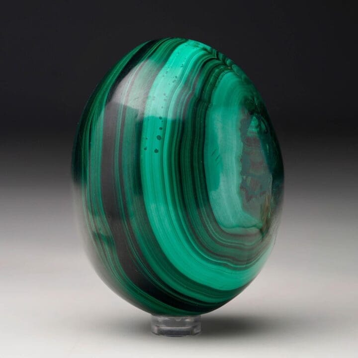 Large Hand-Polished Malachite Egg - Image 2