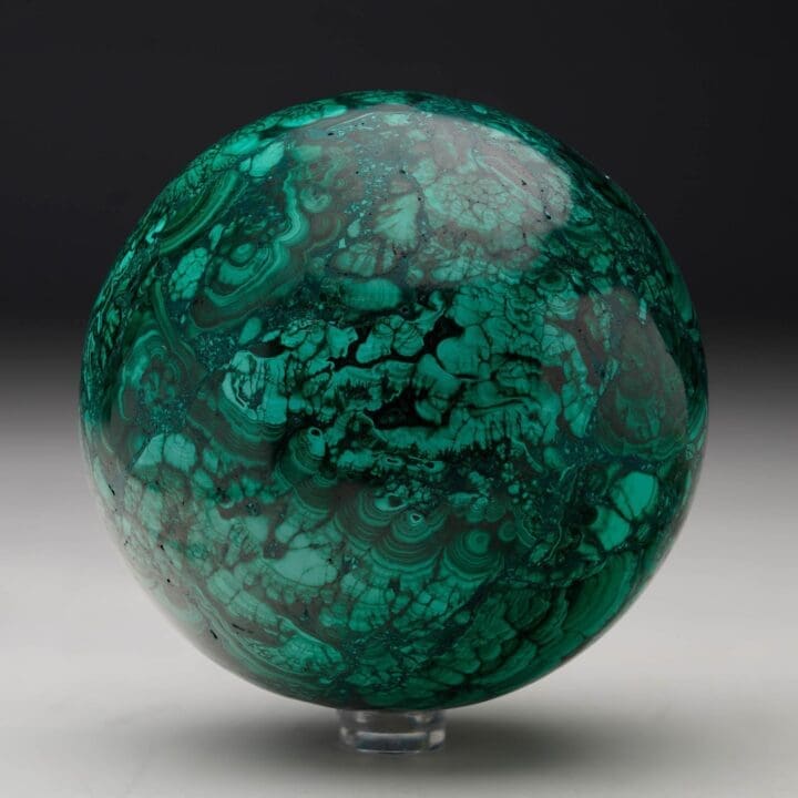 Hand-Polished Solid 3.5" Diameter Malachite Sphere // Ver. I - Image 4